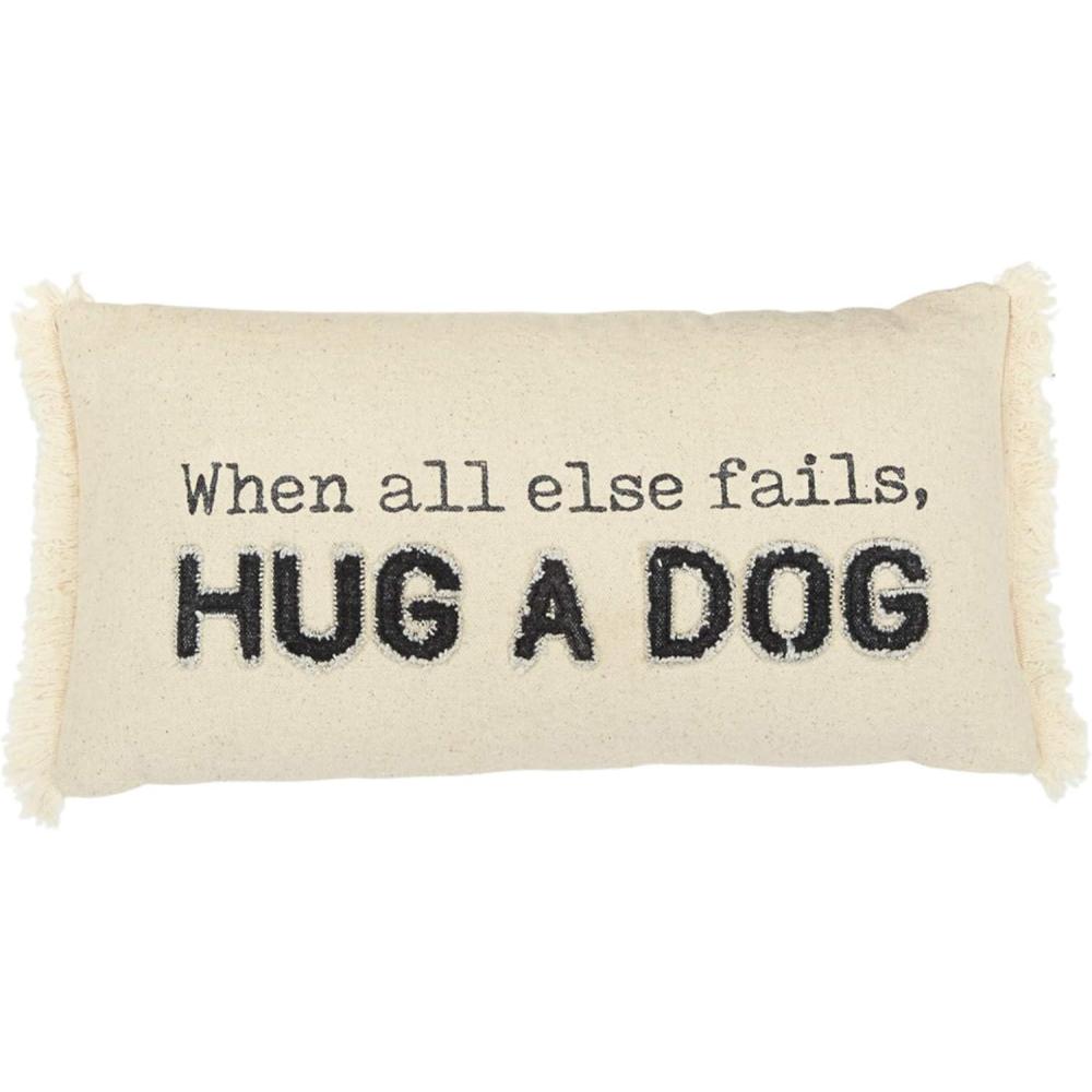imageMud Pie Washed Canvas Pillow Sleep with DogsHug a Dog