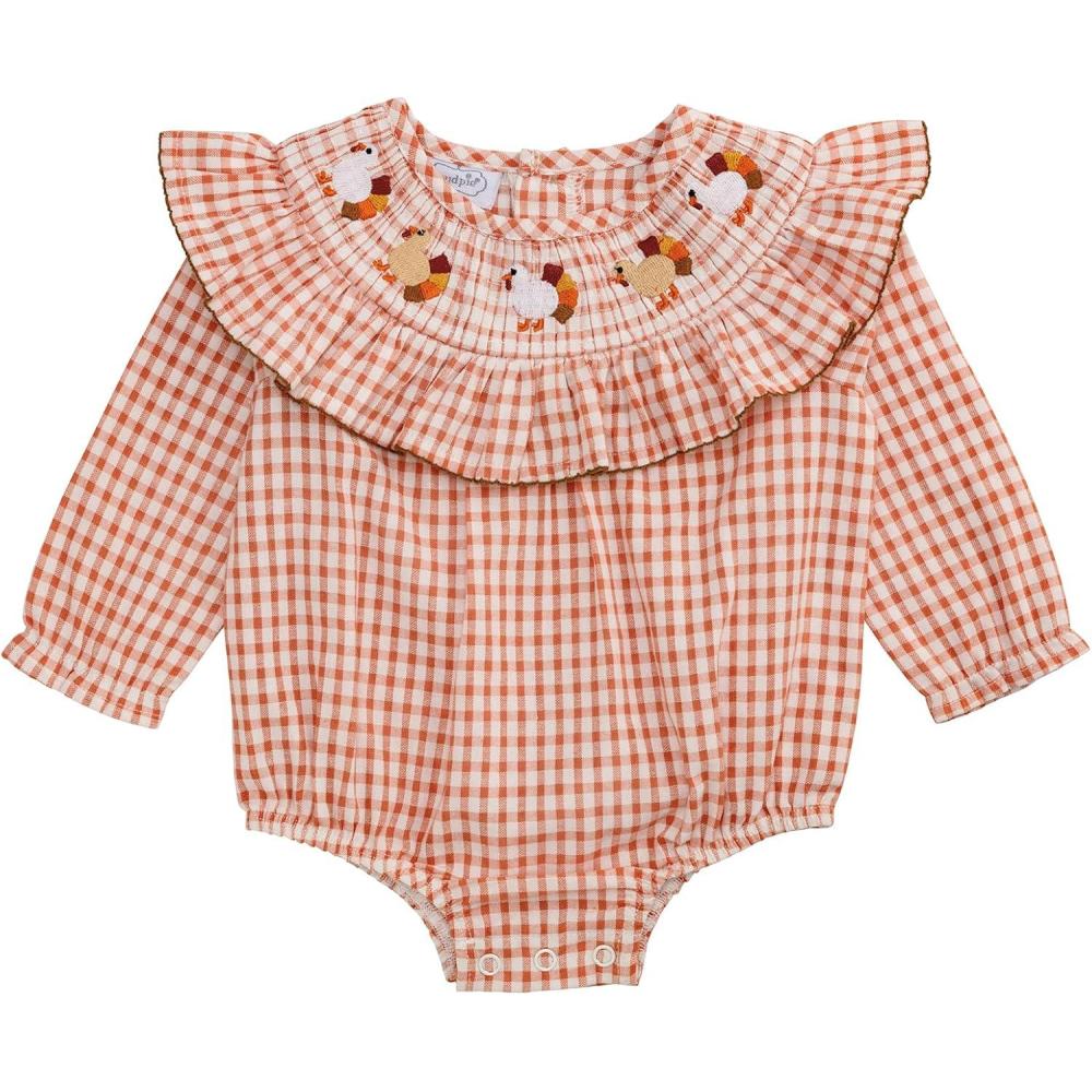imageMud Pie babyboys Kids Thanksgiving Smocked Turkey BubbleOrange