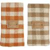 Mud Pie Harvest Check Napkin Set, Orange, 18″ x 18″