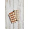 Mud Pie Harvest Check Napkin Set, Orange, 18″ x 18″