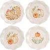 Mud Pie Thanksgiving Salad Plate, Double Pumpkin, 8-inch Diameter, 1 Piece Only