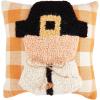 Mud Pie Thanksgiving Mini Pillow, 8″ x 8″, Turkey(Pilgrim)