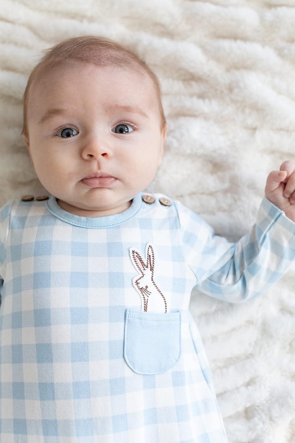 imageMud Pie Baby Boys Bunny Pocket SleeperBlue