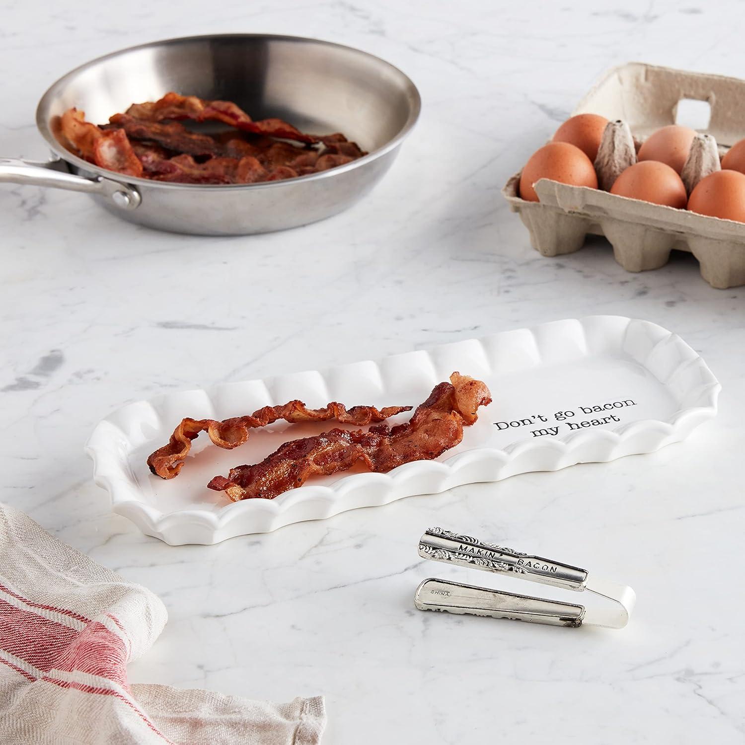 imageMud Pie Bacon Serving Tray Set White 12quot X 45quot