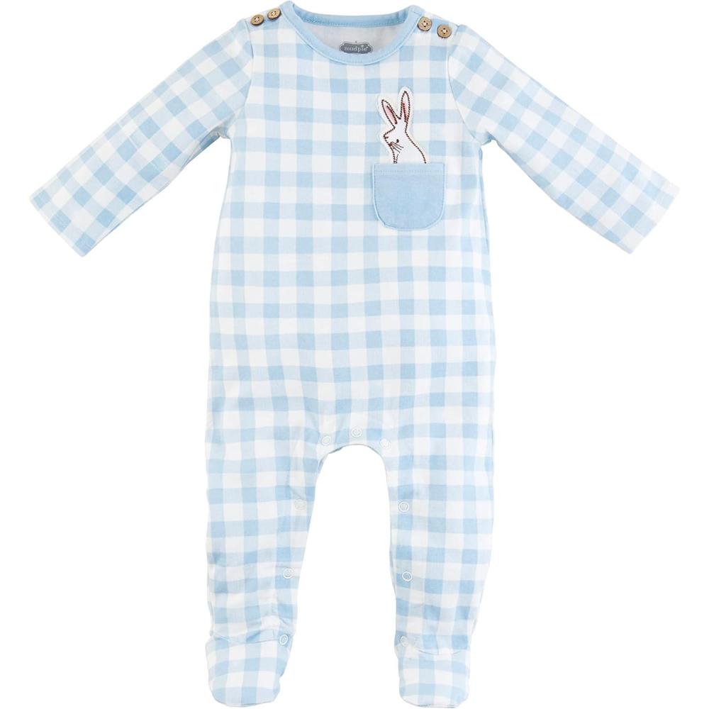 imageMud Pie Baby Boys Bunny Pocket SleeperBlue