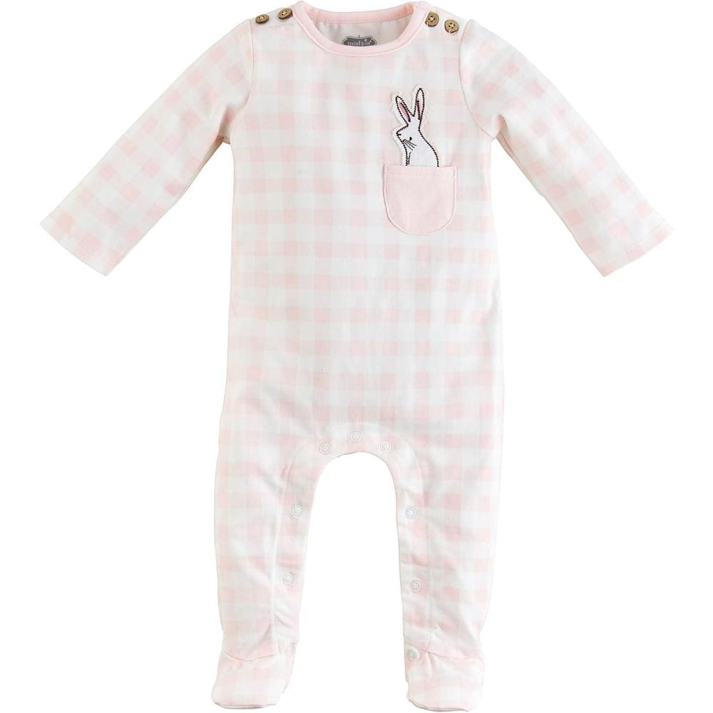imageMud Pie Baby Girls Bunny Pocket SleeperPink