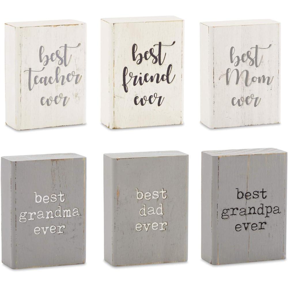imageMud Pie Best Ever Engrabed Block Plaques Dad