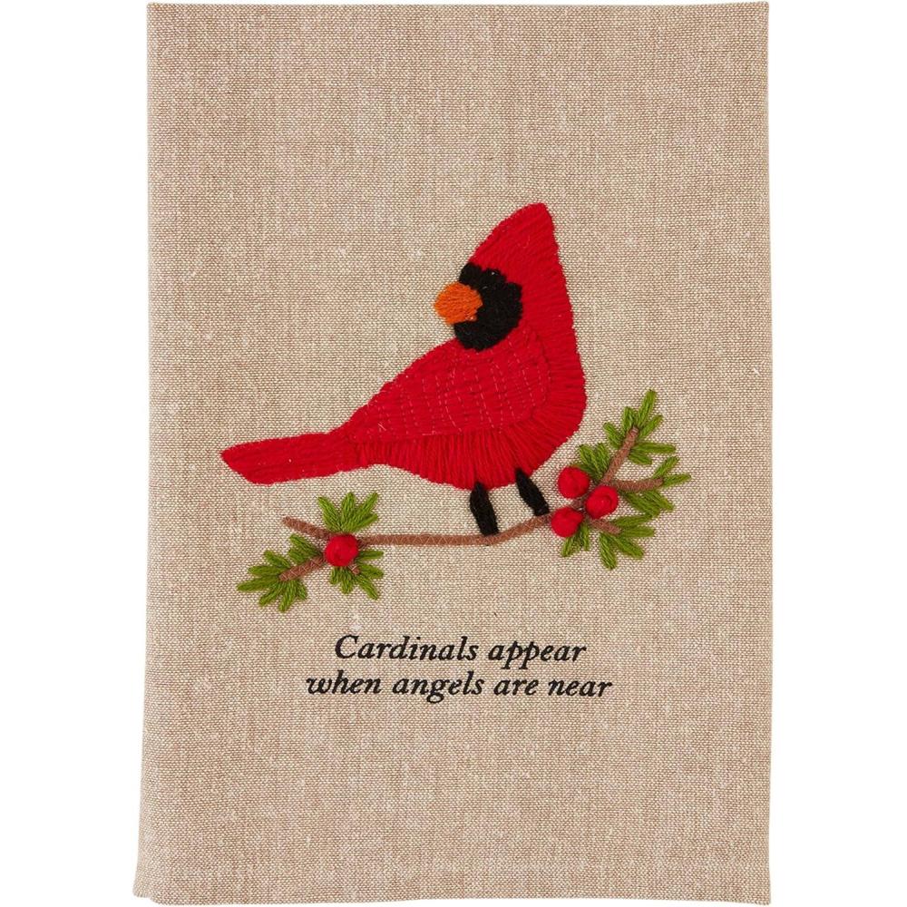 imageMud Pie Cardinal Appear Embroidered Towel 21quot x 14quot