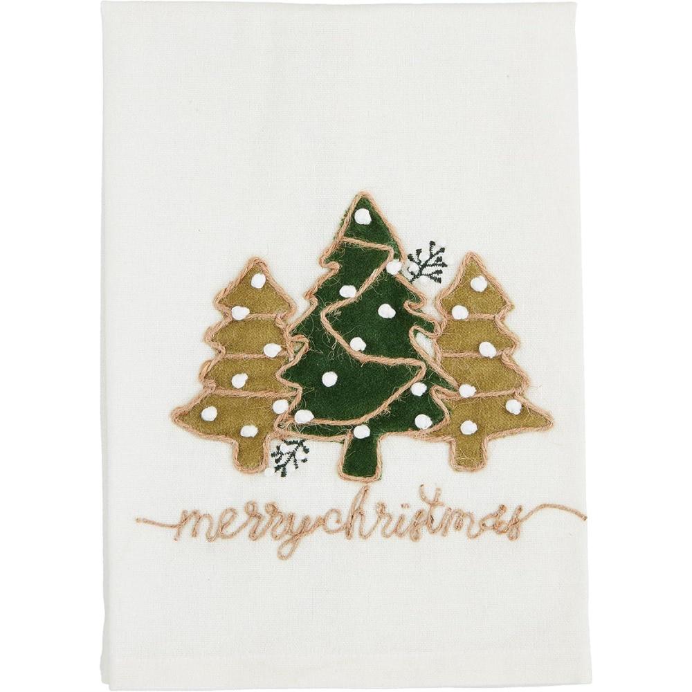 imageMud Pie Christmas Applique Towel Trees 21quot x 14quot