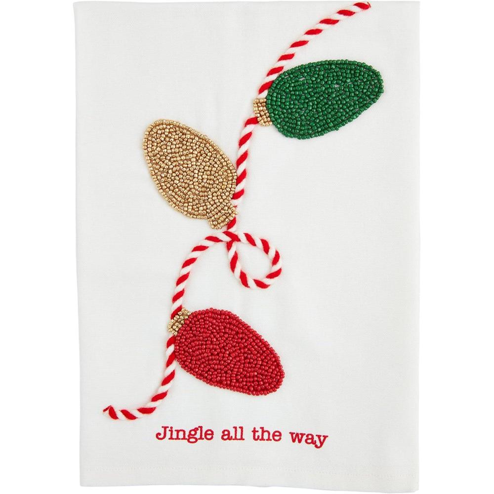 imageMud Pie Christmas Bead Towel Lights 21quot x 14quotOne Size