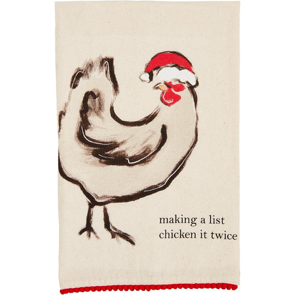 imageMud Pie Christmas Farm Towel Chicken 26quot x 16 12quot