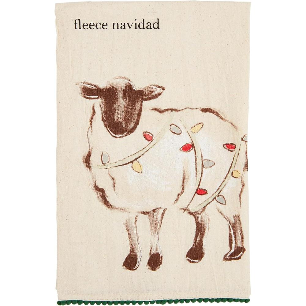 imageMud Pie Christmas Farm Towel Sheep 26quot x 16 12quot
