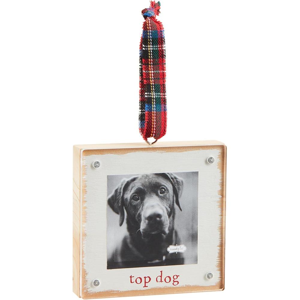imageMud Pie Frame Ornament Top Dog 4quot x 4quot4 x 4