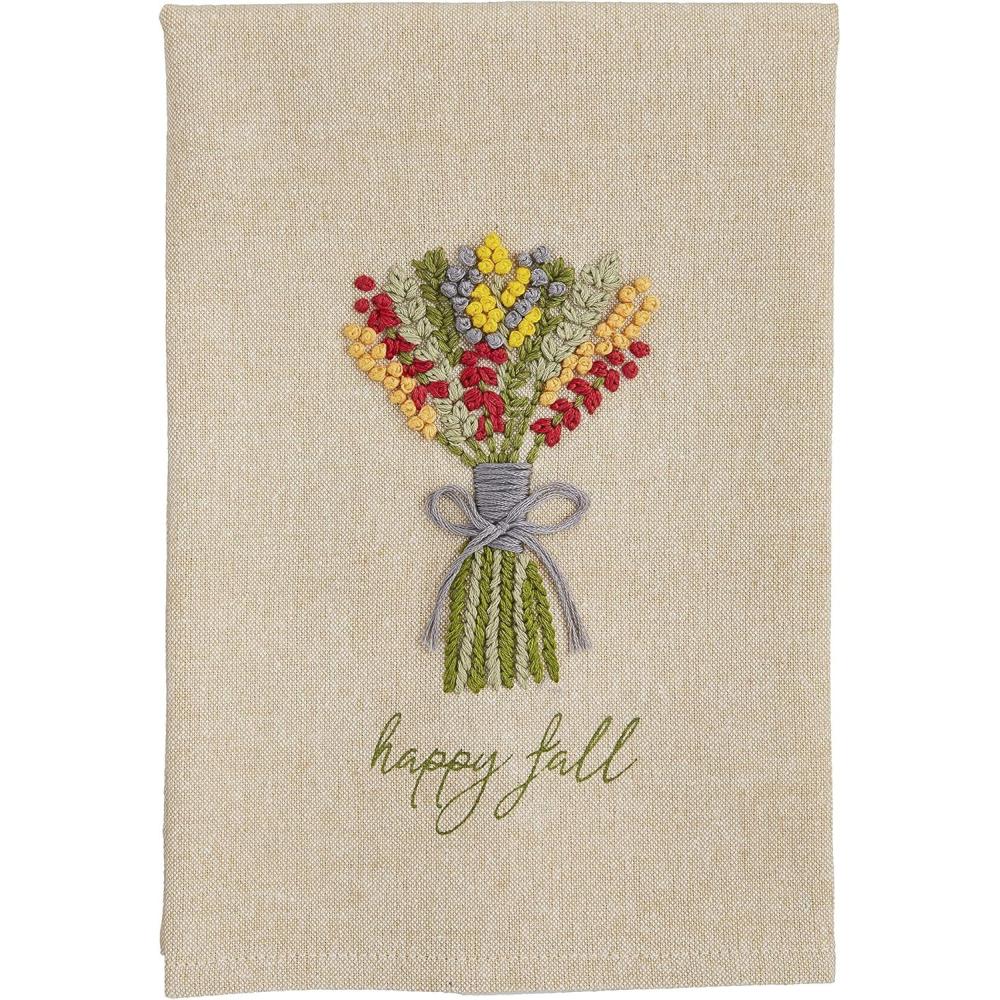 imageMud Pie French Knot Fall Tea Towel Hello Fall 21quot x 14quot