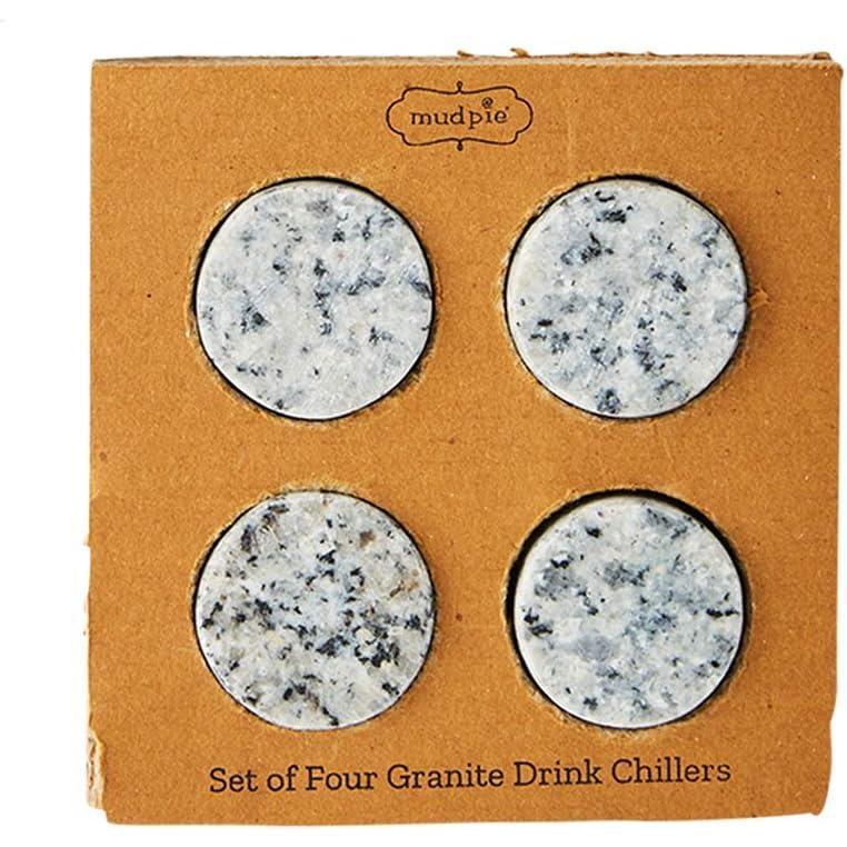 imageMud Pie Granite Drink Chillers 1 12quot dia BlackWhite