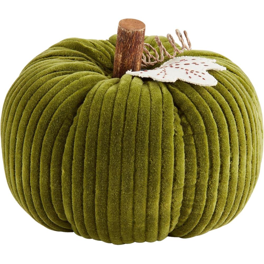 imageMud Pie Green Corduroy Pumpkin Sitter 10quot Dia x 8quot