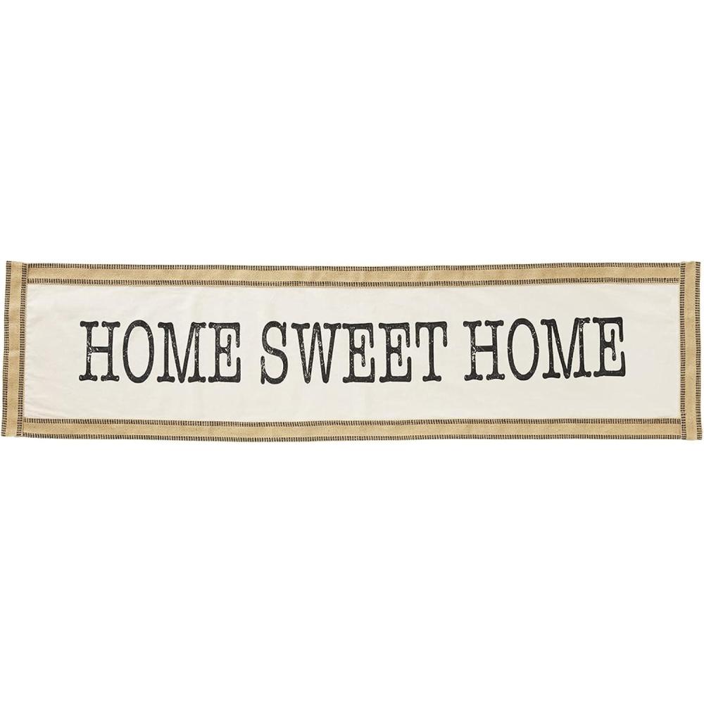 imageMud Pie Home Sweet Home Table Runner Cream 18quot x 72quot