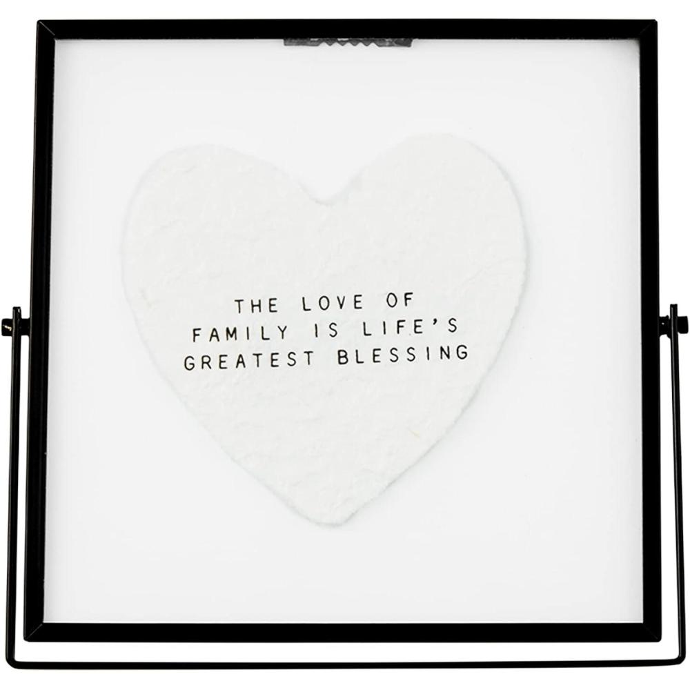 imageMud Pie Metal and Glass Heart Plaque 525quot x 525quot Blessings