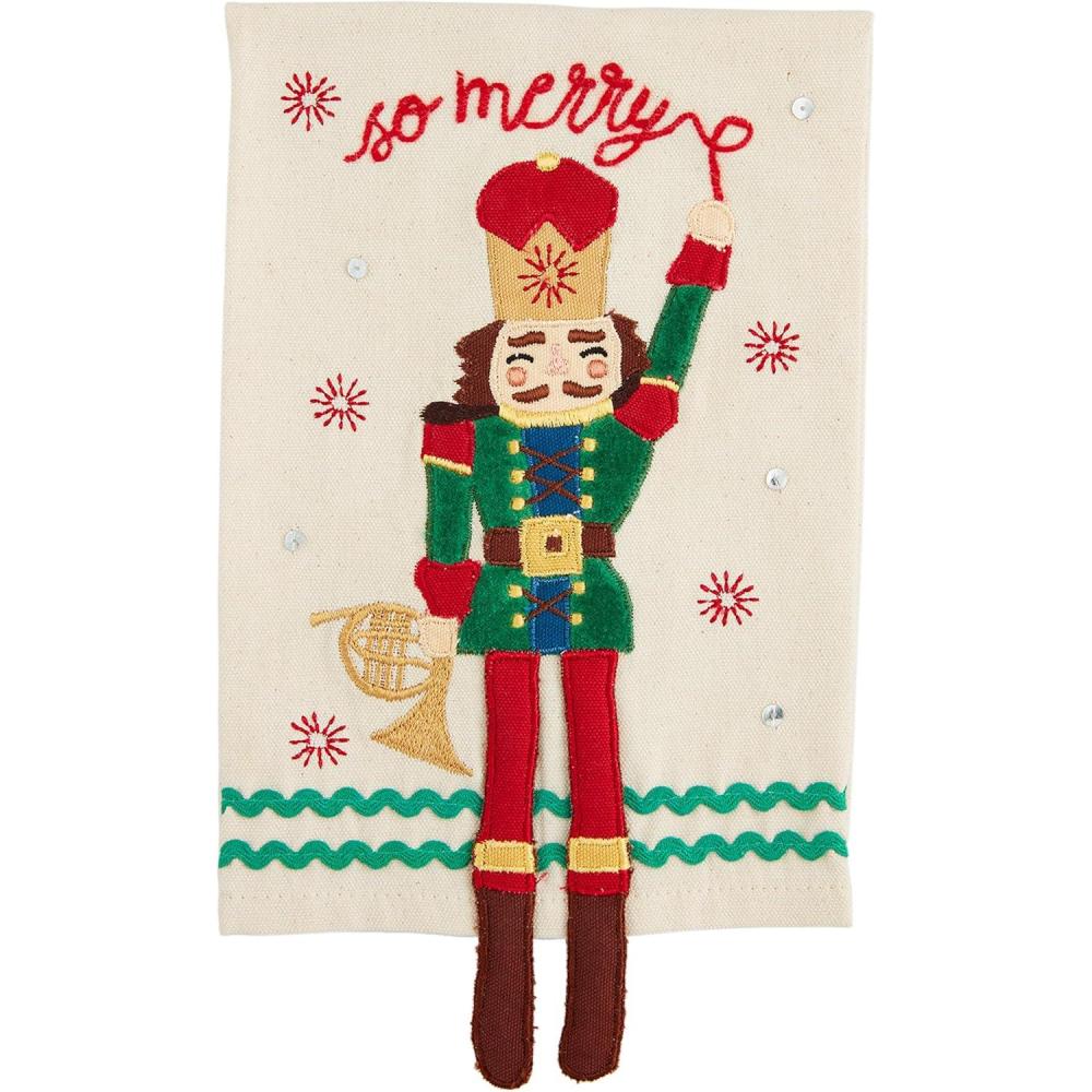 imageMud Pie Nutcracker Dangle Towel Merry 21quot x 14quot