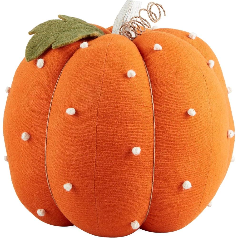 imageMud Pie Orange 12quot x 10quot Dotted Stuffed Pumpkin