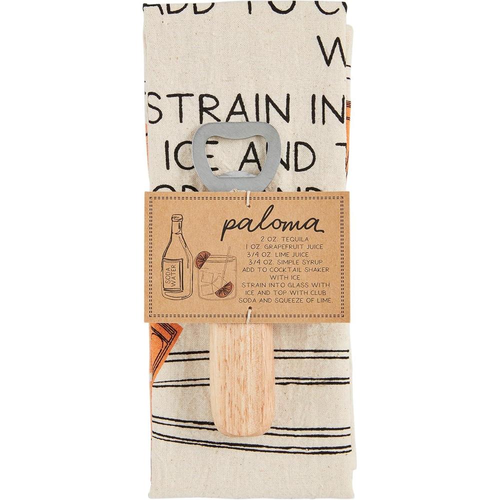 imageMud Pie Paloma Cocktail Towel Set Towel 26quot x 16 12quot Opener 6 12quot