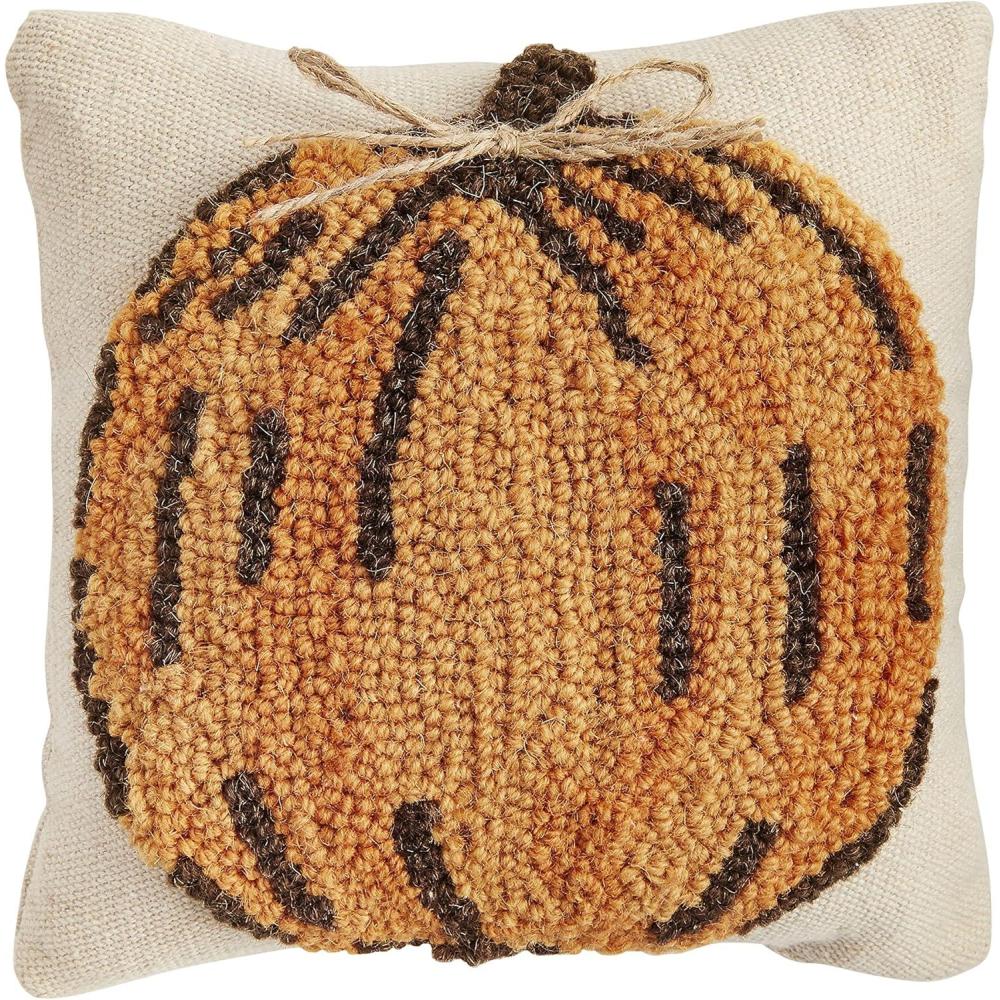 imageMud Pie Pumpkin Mu dPie Fall Mini Hooked Pillow 8quot x 8quot 1 Count Pack of 1