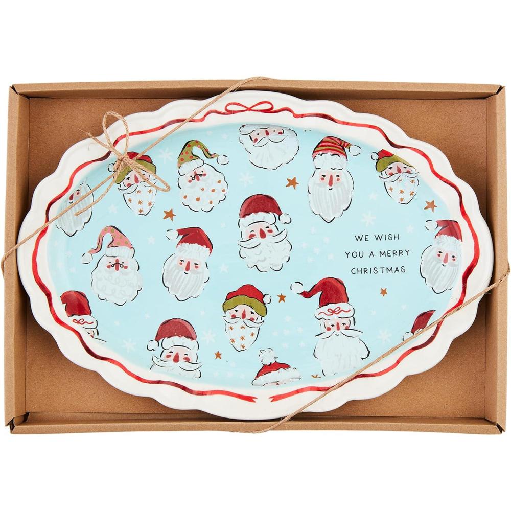imageMud Pie Santa Boxed Sentiment Plate 6 34quot x 9 34quot