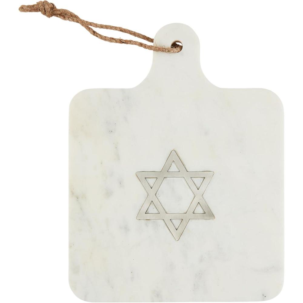 imageMud Pie Small Marble Hanukkah Serving Boards 9quot x 7quot WHITE