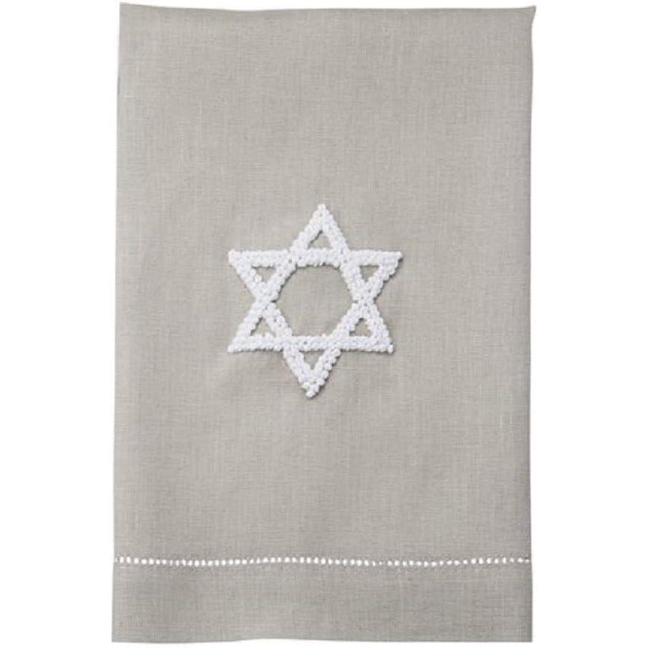 imageMud Pie Star of David French Knot Tea Towels Grey 4405257G