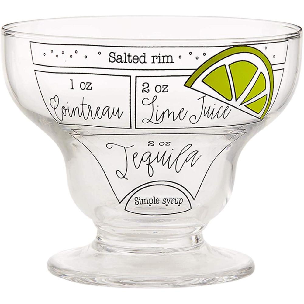 imageMud Pie Stemless Margarita Glass with Ingredients 6 Piece Set Clear