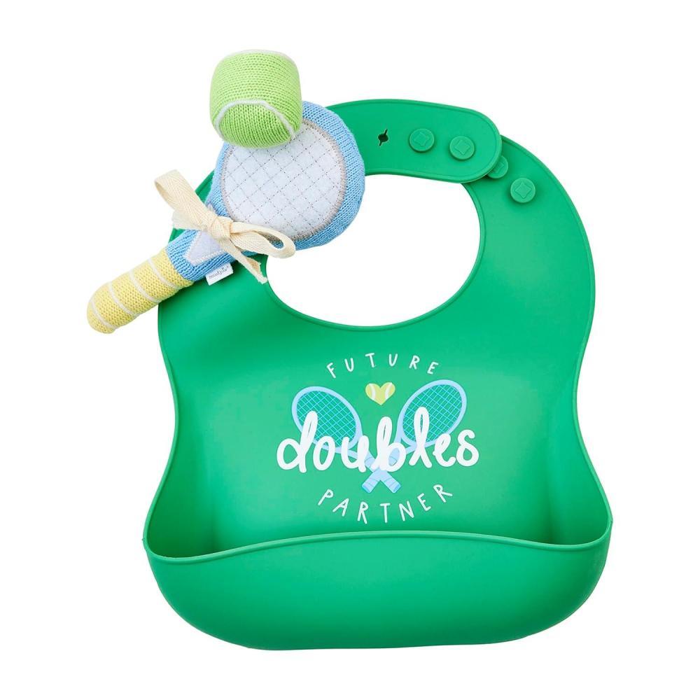 imageMud Pie Tennis Silicone Bib and Rattle