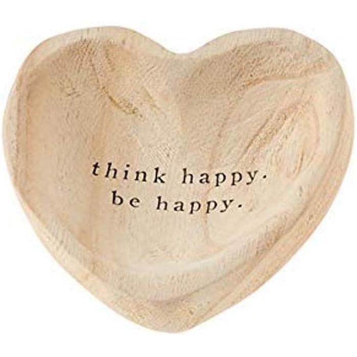 imageMud Pie Think Wood Heart Trinket Tray 5quotquot x 5quotquotquot