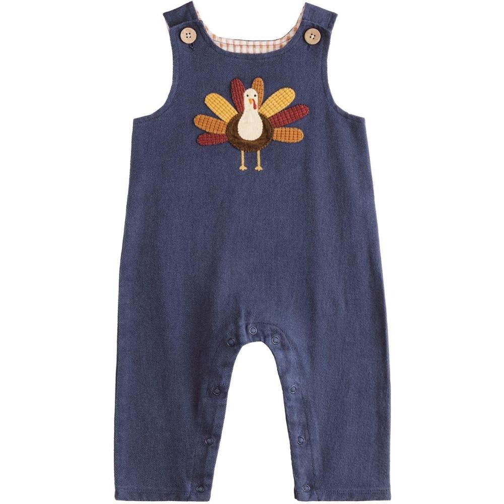 imageMud Pie babyboys Kids Thanksgiving Navy Turkey LongallBlue