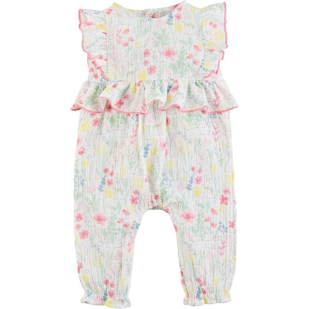 imageMud Pie babygirls Baby Girl Bunny Floral LongallMulti