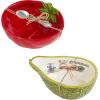 Mud Pie Fiesta Dip Bowl Set, Tomato, 5″ X 6″ | Spoon 3 1/2″