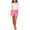 Mud Pie Women’s Valentine Pajama Shorts, Pink, Medium