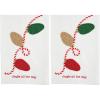 Mud Pie Christmas Bead Towel, Lights, 21″ x 14″(One Size (Pack of 2))