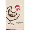 Mud Pie Christmas Farm Towel, Chicken, 26″ x 16 1/2″