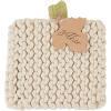 Mud Pie Cream Pumpkin Knit Trivet, 9 3/4″ x 8″, WHITE