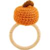 Mud Pie Crochet Napkin Ring, Orange, 3 1/2″ x 2″