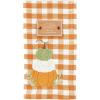 Mud Pie Embroidery Check Napkin, Rust, 18″ x 18″