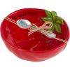 Mud Pie Fiesta Dip Bowl Set, Tomato, 5″ X 6″ | Spoon 3 1/2″