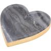 Mud Pie Gold Edge Marble Heart Tray, Grey, 5″” x 5″””(Gray)