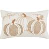 Mud Pie Lumbar Neutral Pumpkin Pillow, 12″ x 20″, White