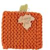 Mud Pie Orange Pumpkin Knit Trivet, 9 3/4″ x 8″(9 3/4″ x 8″)