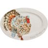 Mud Pie Watercolor Turkey Platter, White, 14″” x 20 1/2″(Beige)