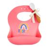Mud Pie Baby Girls’ Silicone Bib & Spoon Set, Pink Rainbow