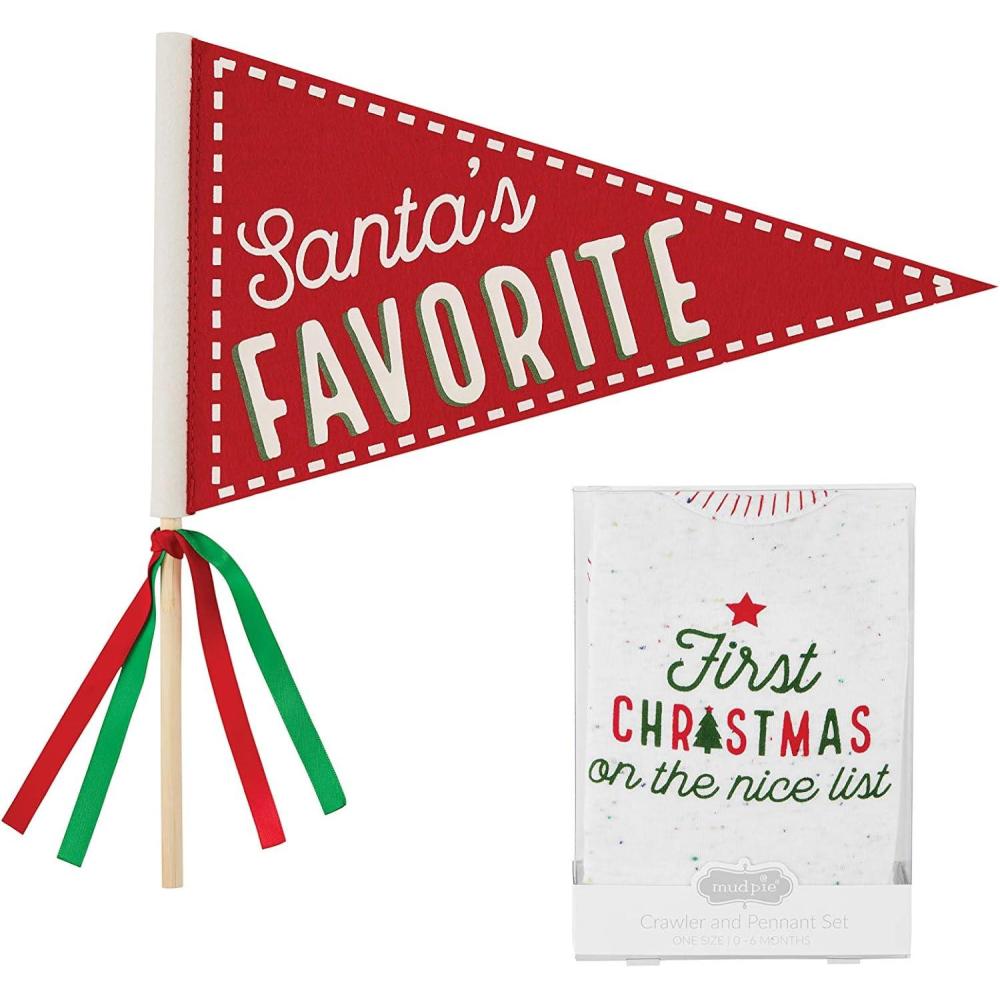 imageMud Pie Baby Girls RED Flag Crawler Set 06 Months