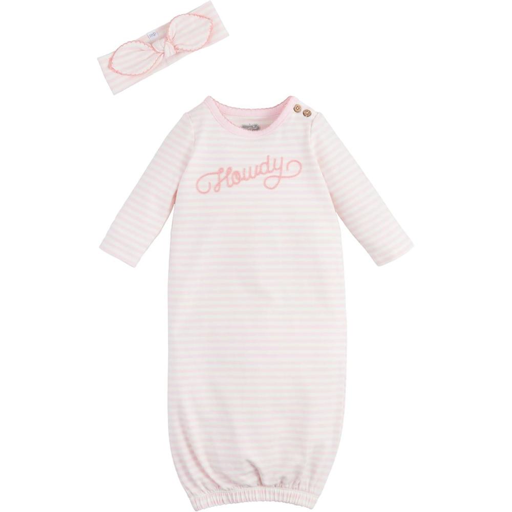 imageMud Pie Childrens Howdy Chainstitch Girl Gown 03M