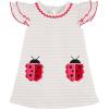 Mud Pie Baby Girls Children’s Ladybug Tshirt Dress(Pink Stripe)